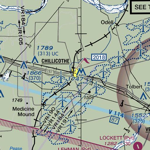 FAA VFR chart of Chillicothe Elementary School, TX