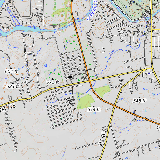OpenTopoMap map of Vogel Elementary School, TX