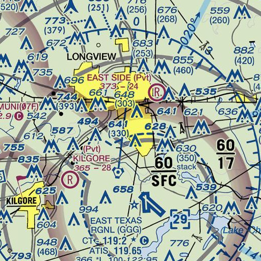 FAA VFR chart of Pinewood Park Elementary School, TX