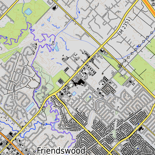OpenTopoMap map of Clear Brook High School, TX