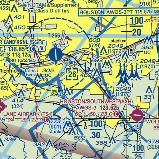FAA VFR chart of First Colony Middle School, TX