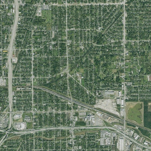 Aerial imagery of Kashmere High School, TX