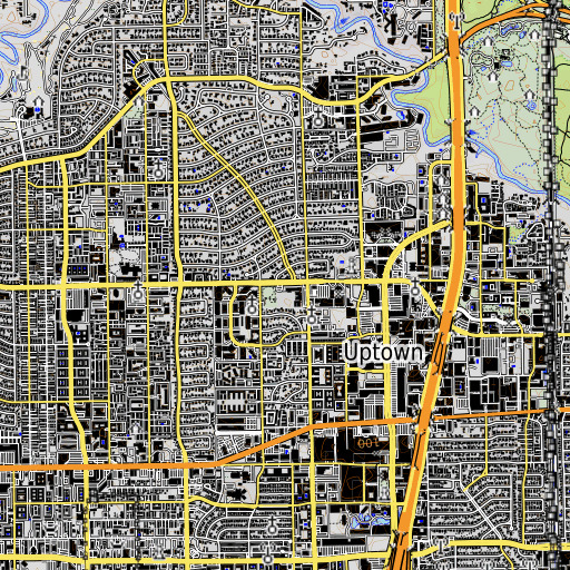 OpenTopoMap map of Grady Middle School, TX
