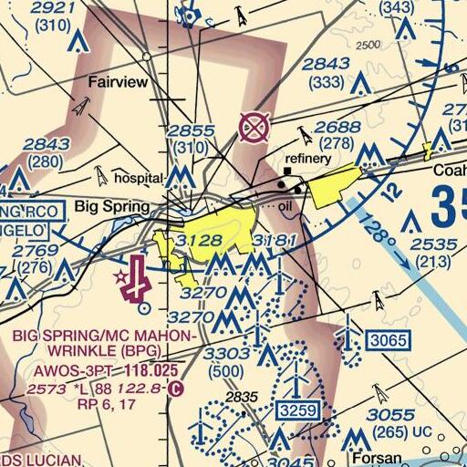 FAA VFR chart of Washington Elementary School, TX