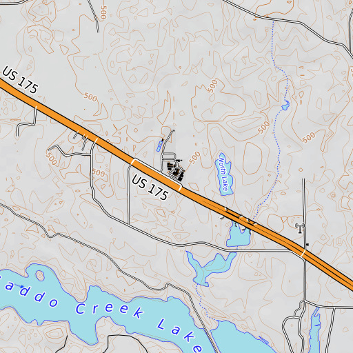 OpenTopoMap map of La Poynor Elementary School, TX