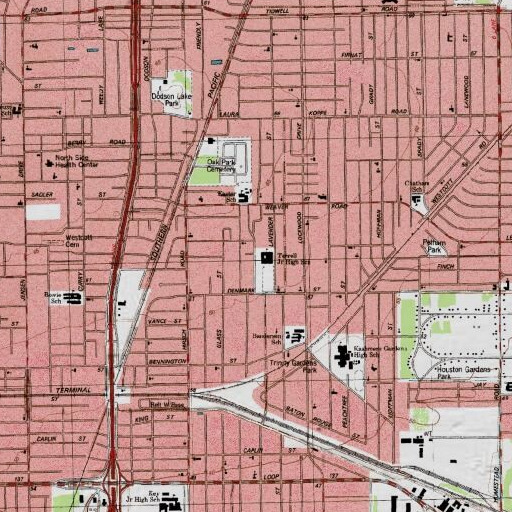USGS 24K topo map of Terrell Alternative Middle School, TX