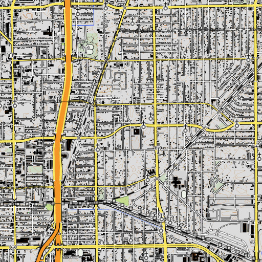 OpenTopoMap map of Terrell Alternative Middle School, TX