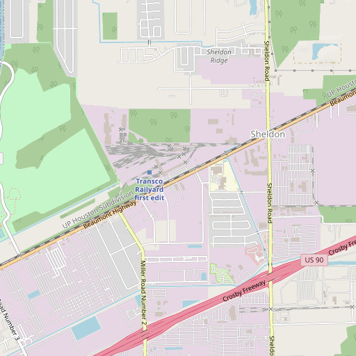 OpenStreetMap map of Sheldon Intermediate School, TX