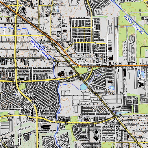OpenTopoMap map of Nitsch Elementary School, TX