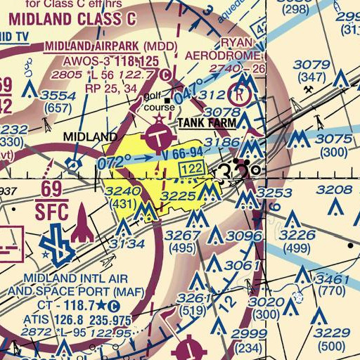 FAA VFR chart of Midland Excel Campus, TX