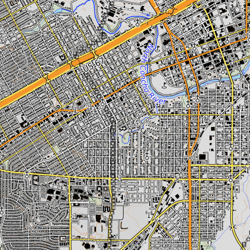 OpenTopoMap map of Santa Rita Elementary School, TX