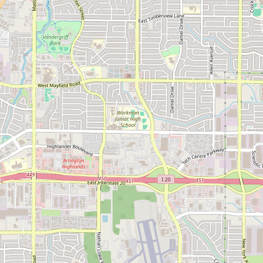OpenStreetMap map of Workman Junior High School, TX
