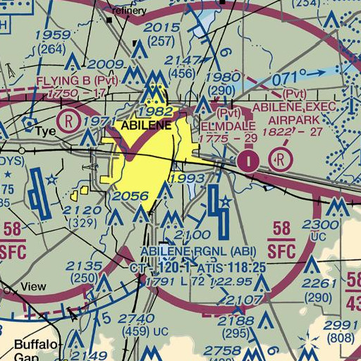 FAA VFR chart of Thomas Elementary School, TX