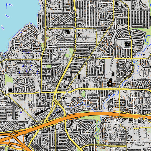 OpenTopoMap map of Little Elementary School, TX