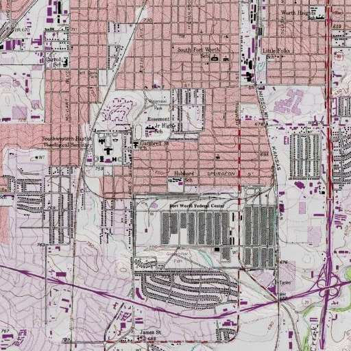 USGS 24K topo map of Hubbard Elementary School, TX