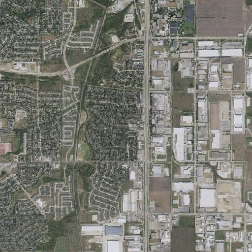 Aerial imagery of E Ray Elementary School, TX
