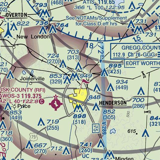 FAA VFR chart of Chamberlain Elementary School, TX