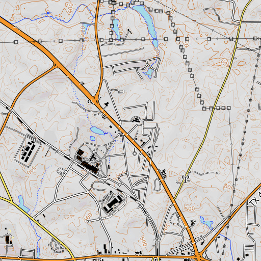 OpenTopoMap map of Chamberlain Elementary School, TX
