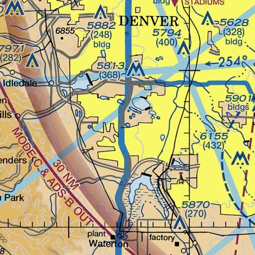 FAA VFR chart of Johnson Dam, CO