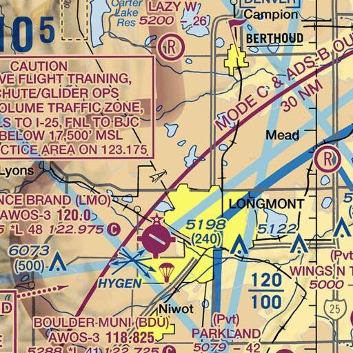 FAA VFR chart of Clark Dam, CO