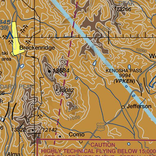 FAA VFR chart of Upper Michigan Dam, CO