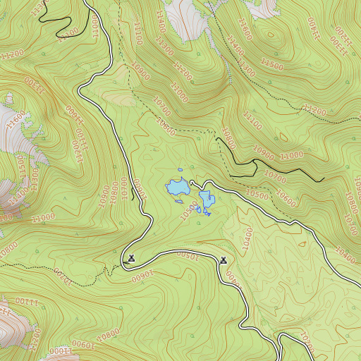 OpenTopoMap map of Upper Michigan Dam, CO