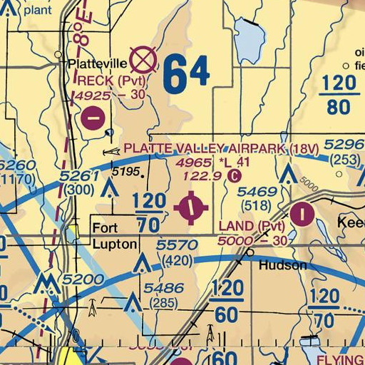 FAA VFR chart of Carlin Dam, CO