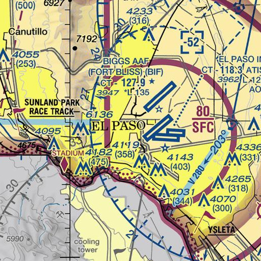 FAA VFR chart of 3rd Calvary Museum, TX