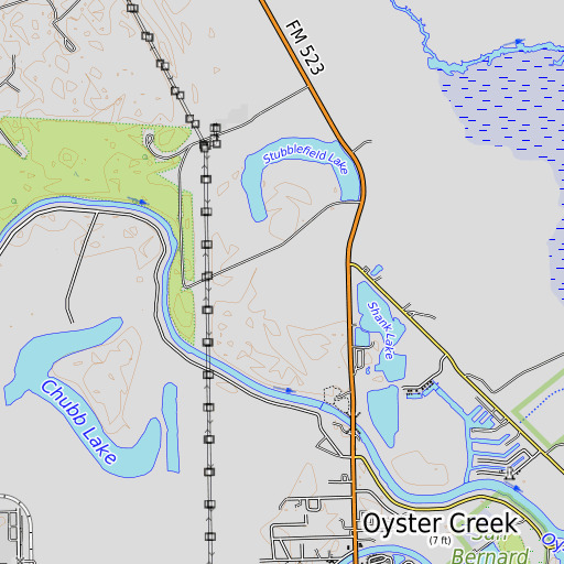 OpenTopoMap map of Brazos Heritage Museum, TX
