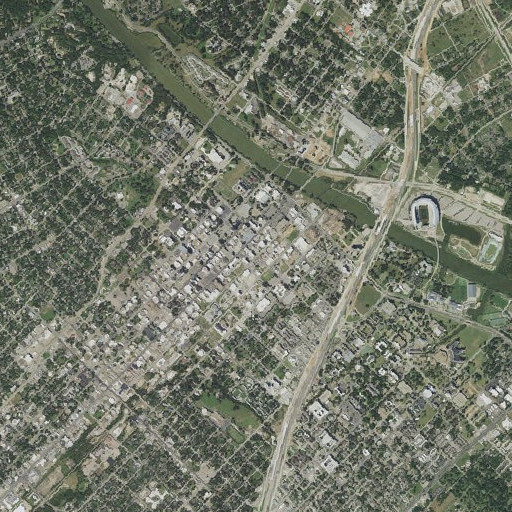 Aerial imagery of Dr Pepper Museum, TX