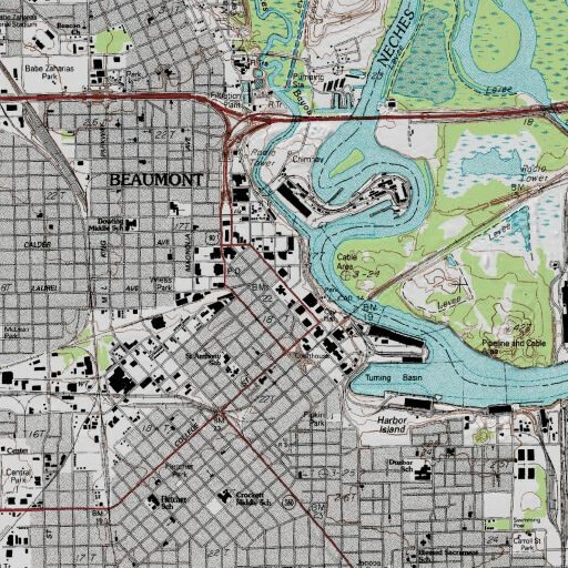 USGS 24K topo map of Texas Energy Museum, TX