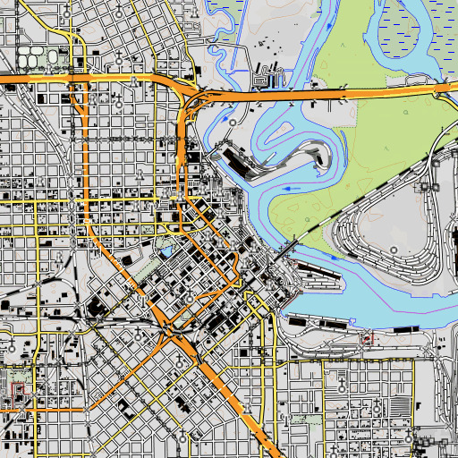 OpenTopoMap map of Texas Energy Museum, TX