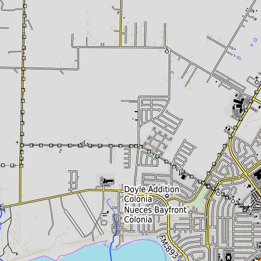 OpenTopoMap map of Temple Public Library, TX