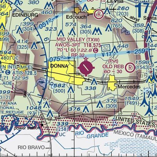FAA VFR chart of Weslaco Public Library, TX