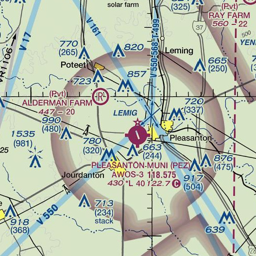 FAA VFR chart of Westfall Branch Library, TX