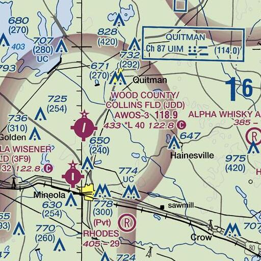 FAA VFR chart of Oak Forest Branch Library, TX