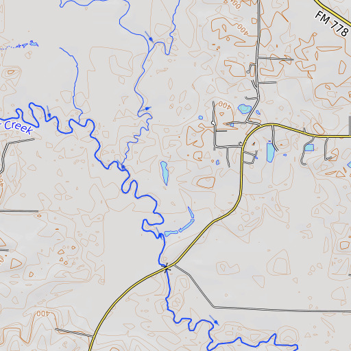 OpenTopoMap map of Oak Forest Branch Library, TX