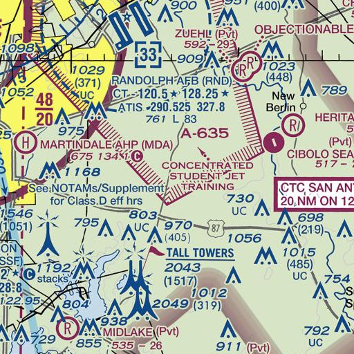 FAA VFR chart of Oakalla Public Library, TX