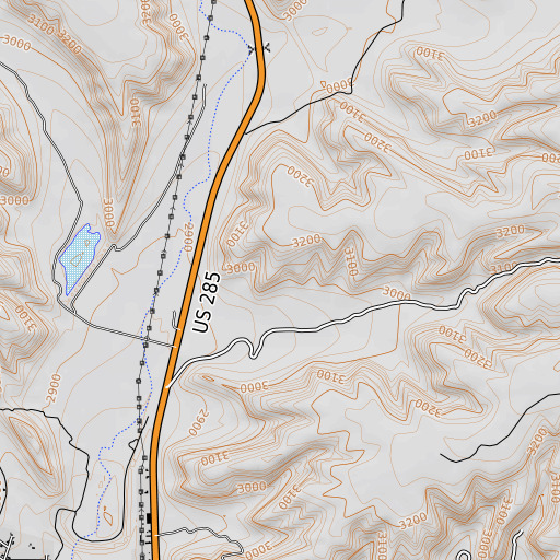 OpenTopoMap map of Deaf Smith County Library, TX