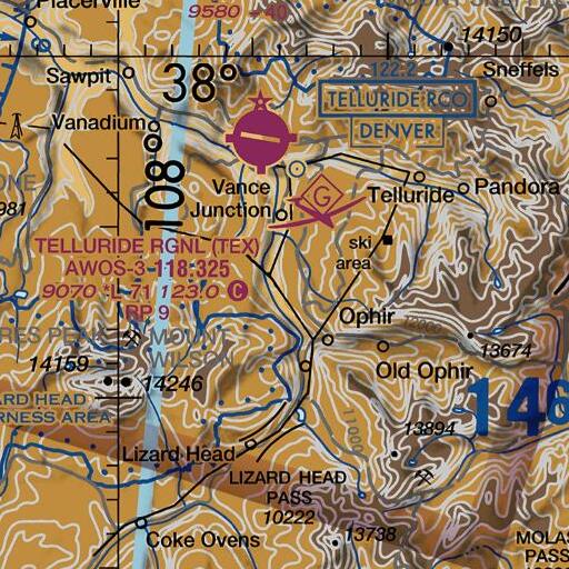 FAA VFR chart of Cushman Dam, CO