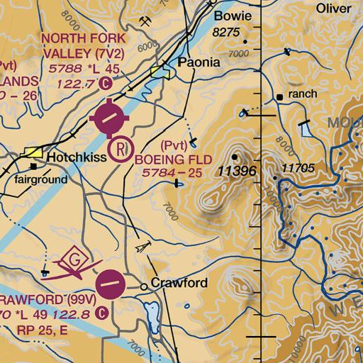 FAA VFR chart of Todd Dam, CO