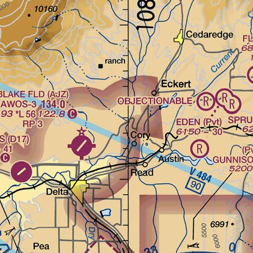 FAA VFR chart of Negro Creek, CO