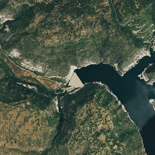 Aerial imagery of McPhee Dam, CO