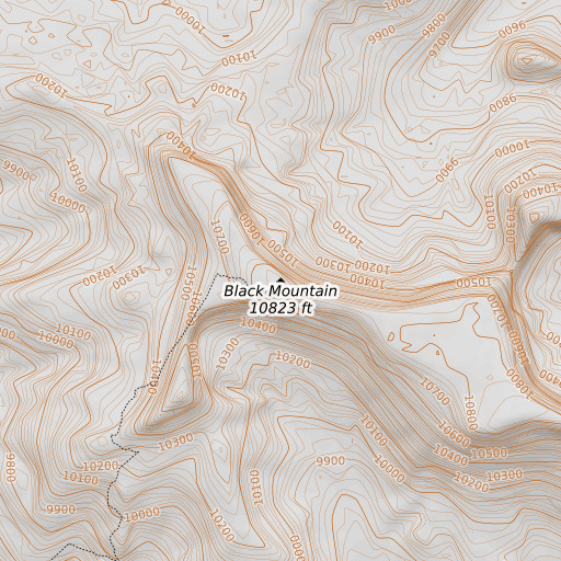 OpenTopoMap map of Black Mountain, CO