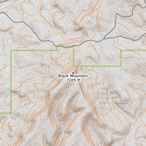 OpenTopoMap map of Black Mountain, CO