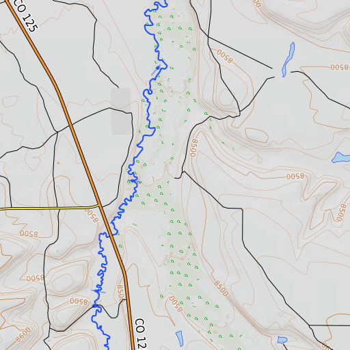 OpenTopoMap map of Howard Ranch, CO