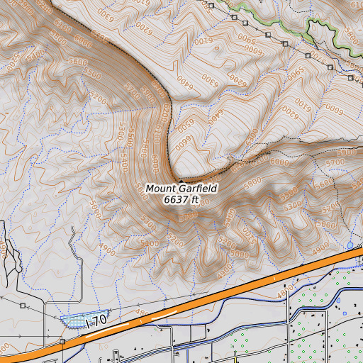 OpenTopoMap map of Mount Garfield, CO