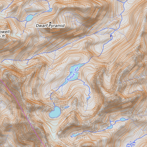 OpenTopoMap map of Bubble Lake, CO