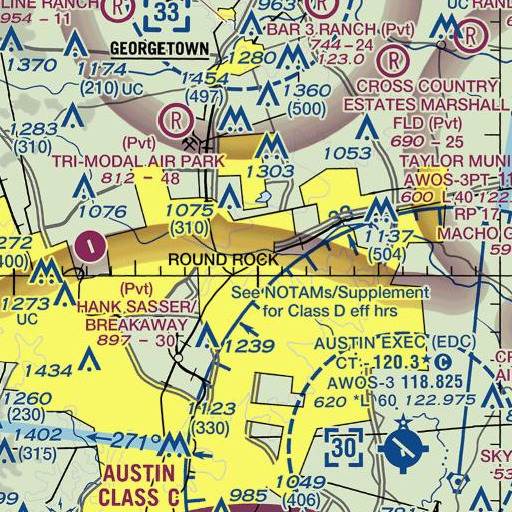 FAA VFR chart of Trinity Lutheran Church, TX