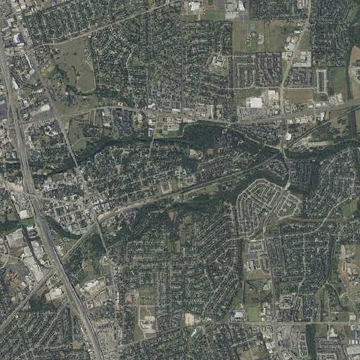 Aerial imagery of Trinity Lutheran Church, TX